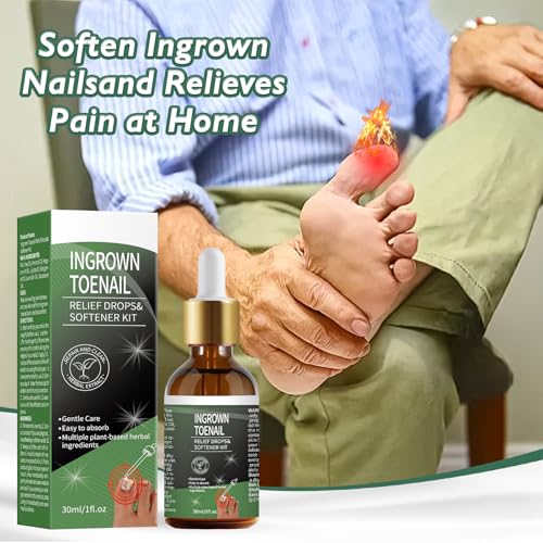 Ingrown Toenail Pain Relief Kit with Silicone Gel Caps - Easy Trim, Comfort Solution - 30ml